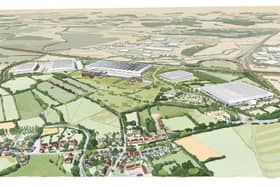 Aerial sketch view of proposals