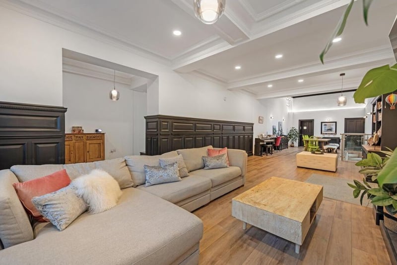 The open plan dining and living area.