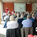 Volunteers from the Warwickshire Lowland Search & Rescue speaking to members of the Warwick Probus Club No.1 at a packed-out meeting.