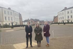 Left to right shows: Matt Collins, Warwick District Councillor for the Bishop Tachbrook Ward, Josie McCormick and Bishops Tachbrook resident Jenny Bevan, who has been an advocate for the campaign. Photo supplied