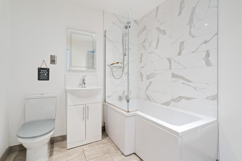 One of the bathrooms. Photo by DM & Co. Homes