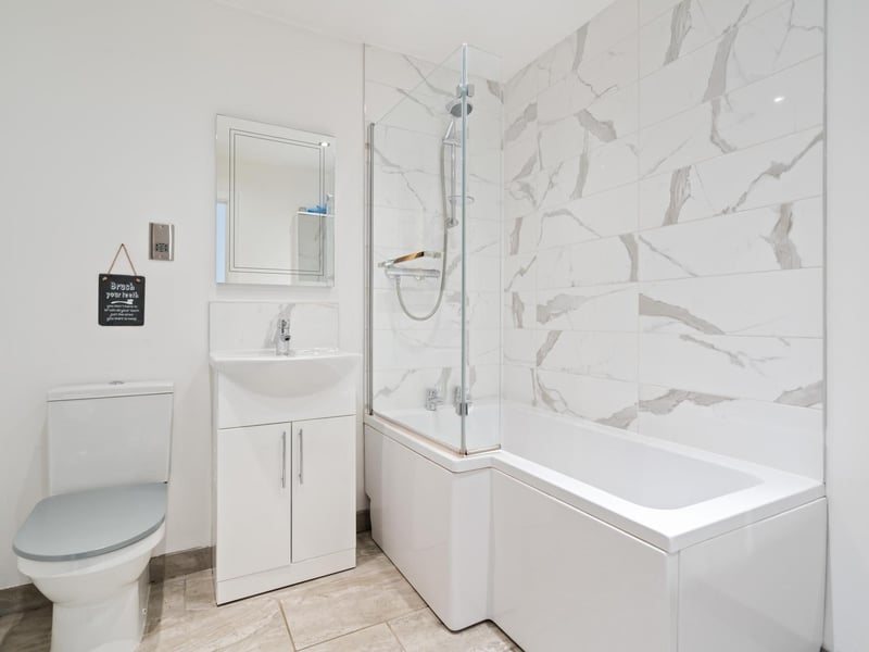 One of the bathrooms. Photo by DM & Co. Homes
