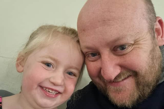 Gracie-May is collecting Easter Eggs for poorly people at local hospitals while her father Ben Timms is raising money for Children with Cancer UK. Picture supplied.