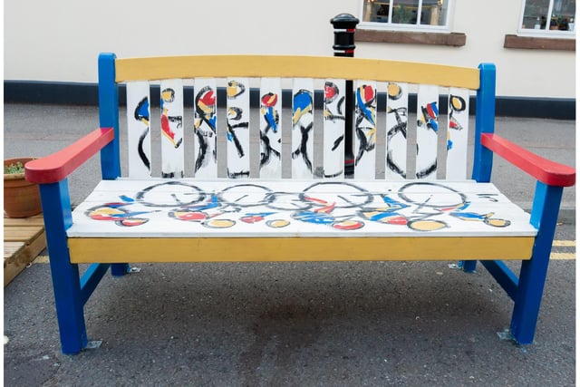 Benches have been painted in Station Road in Kenilworth as part of the project. Photo by Mike Baker