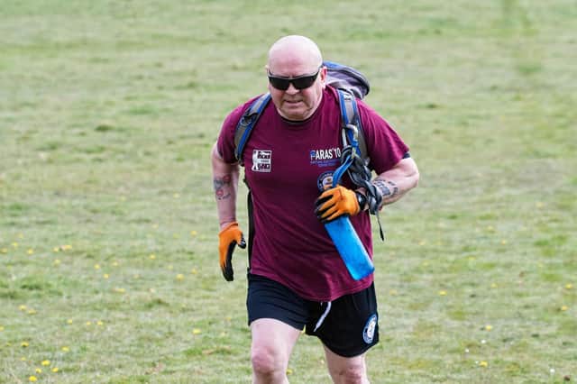 Paddy Doyle running in his latest endurance challenge, a duathlon