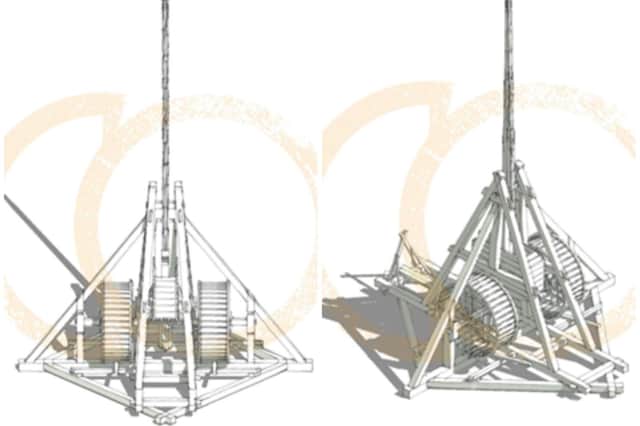 Plans have been unveiled for a new trebuchet at Warwick Castle. Images courtesy of Carpenter Oak.