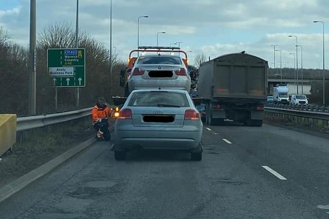 Police seized the Audi and BMW a unique two-for-one deal.