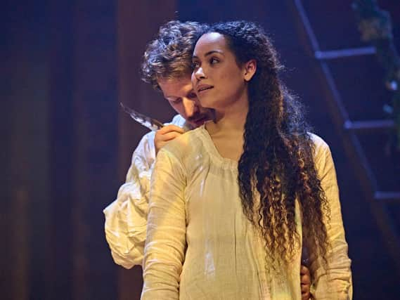 Tom Varey as William and Madeleine Mantock as Agnes (photo: Manuel Harlan)