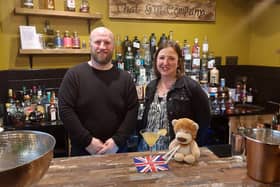Steve Bazell and Rachel Ollerenshaw with the Royal Jubilee cocktail. Photo supplied