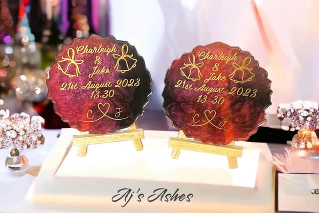 She makes wedding gifts.