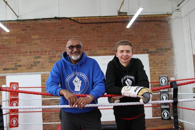 Babs Kandola and Joe McNab at Leamington Community Boxing Club. Picture submitted.
