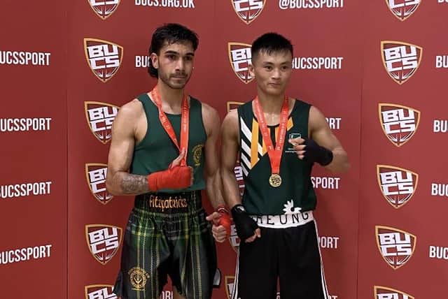 Fitzpatrick's boxer Jordan Khera with winner Alex Chung