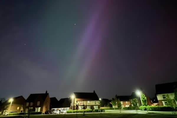 Jayne Melville took this photo of the Northern Lights above Warwick Gates.