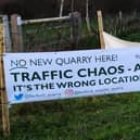 One of the Barford Quarry campaign banners which was stolen. Picture supplied.