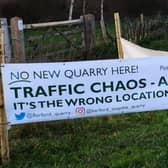 One of the Barford Quarry campaign banners which was stolen. Picture supplied.