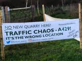 One of the Barford Quarry campaign banners which was stolen. Picture supplied.