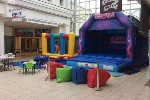 A Family Parties inflatable play event at the Royal Priors shopping centre in Leamington.