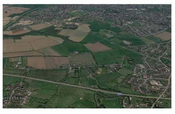 Land where the development is taking place in Rugby.