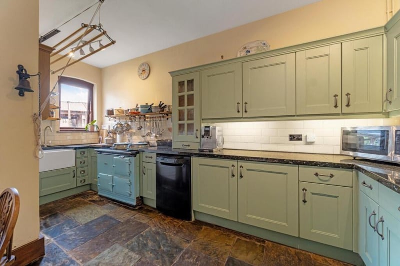 The kitchen area.