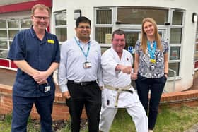 Photo shows left to right: Graham Day – advanced nurse practioner, Peter Correa – consultant, Austin Birks and Zoe O’Neill - nurse consultant. Photo supplied