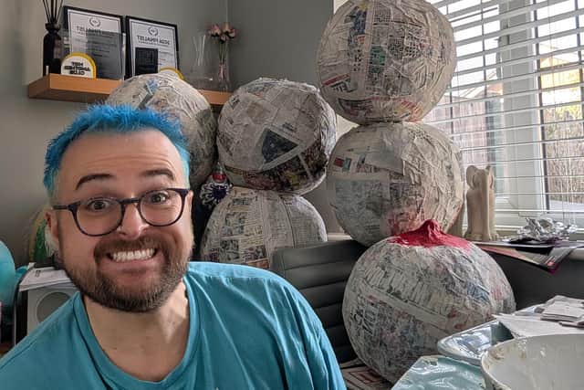 Andrew has created all of the pumpkin heads for this year's event. Photo supplied