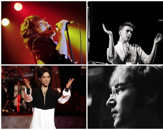 Many famous names feature on the tour, including (clockwise from top left) Mick Jagger, Terry Hall of The Specials, John Lennon and Prince (photos: Getty)