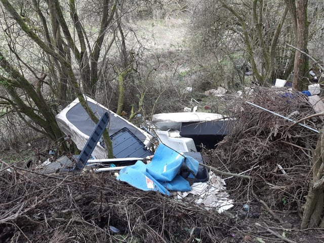 Some of rubbish dumped near the old Lias line