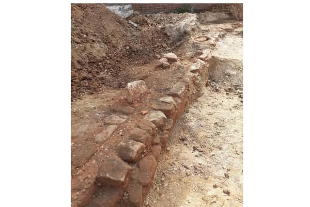 The new discovery, believed to be part of a water mill which stood on the site in medieval times is being carefully analysed by experts from Historic England, Archaeology Warwickshire and local historians. Photo supplied by Warwick District Council