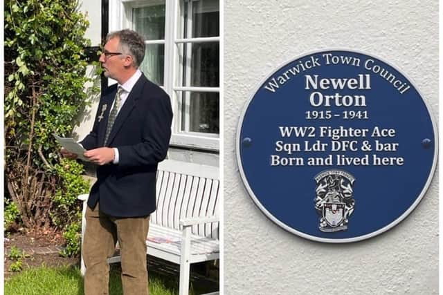 A Blue Plaque commemorating the life and achievements of Squadron Leader Newell Orton has been unveiled at his former home in Warwick. Photo supplied