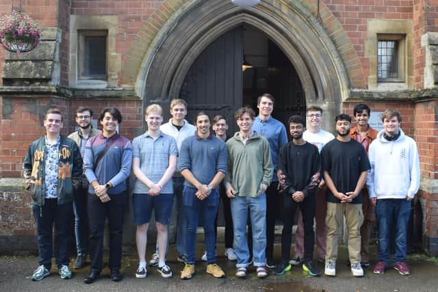 Former staff and students outside the school.