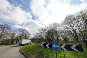 Gibbet Hill junction roundabout Lutterworth Image: Google Earth.