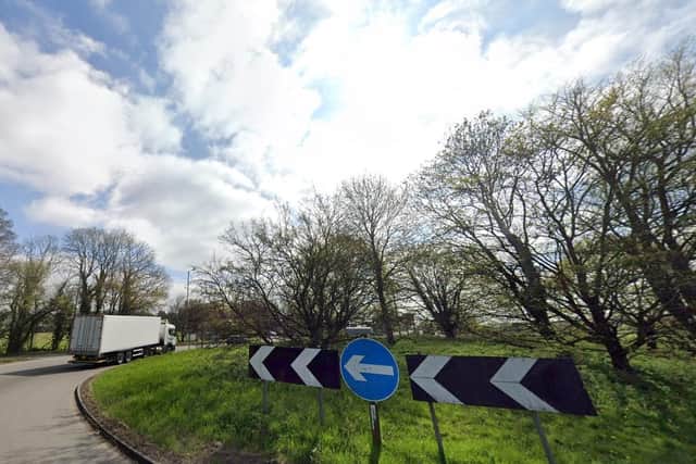 Gibbet Hill junction roundabout Lutterworth Image: Google Earth.