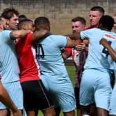 Tempers flared during Rugby Town's final pre-season friendly of the summer against Atherstone. Picture by Martin Pulley