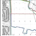 The outline of the site south of Chesterton Gardens in Leamington where AC LLoyd wants to build 185 houses