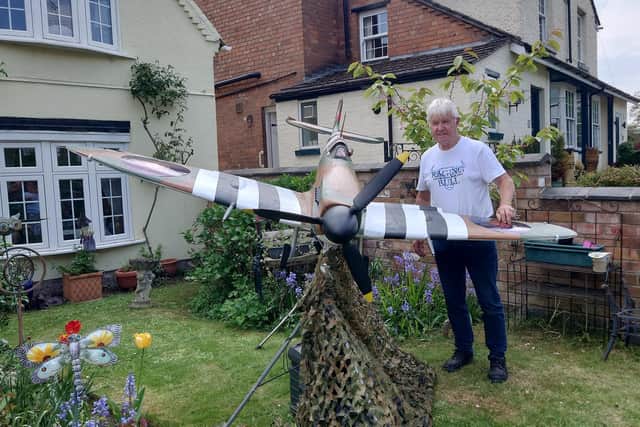 Ray Burden, a dedicated Cubbington craftsman, has spent the last four years building a 1/4 scale model of the iconic Spitfire fighter plane entirely from scratch. He is displaying it this week as part of the national 80th anniversary of VE Day commemorations. Photo supplied.
