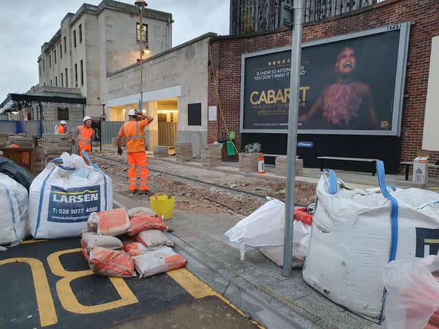 The works taking place at Leamington Station. Picture supplied.