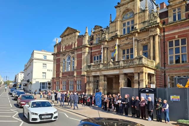 The vigil outside Leamington Town Hall on Saturday October 5. Picture supplied.