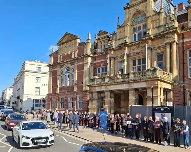 The vigil outside Leamington Town Hall on Saturday October 5. Picture supplied.