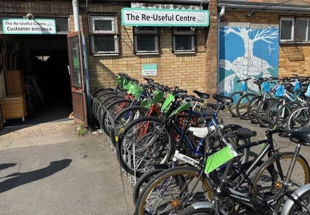 Nearby workshop which refurbishes donated bikes for resale.