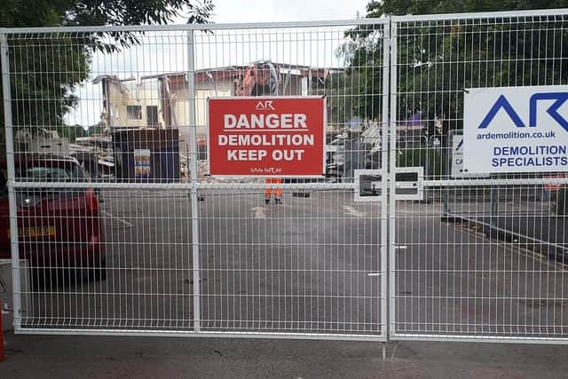 Officers have sent out a warning to parents after reports of several young people climbing under and over the protective fencing surrounding the destruction site of Castle Farm.