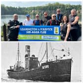 Top: The Leamington & Warwick Sub-Aqua Club (Peter Draper is at the back wearing blue braces). Bottom: The HMT Apley. Pictures supplied.