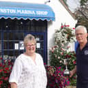 Debbs Bradshaw and Ian Norris with 'The Dennett's Garden Cetre Cup', which they jointly received on behalf of Braunston Marina.