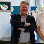 Michael Friend (right) with consultant urological surgeon Donald MacDonald at the robotics event