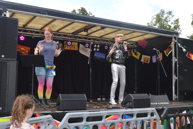One of the events on stage at Warwickshire Pride in Leamington. Photo by Leanne Taylor