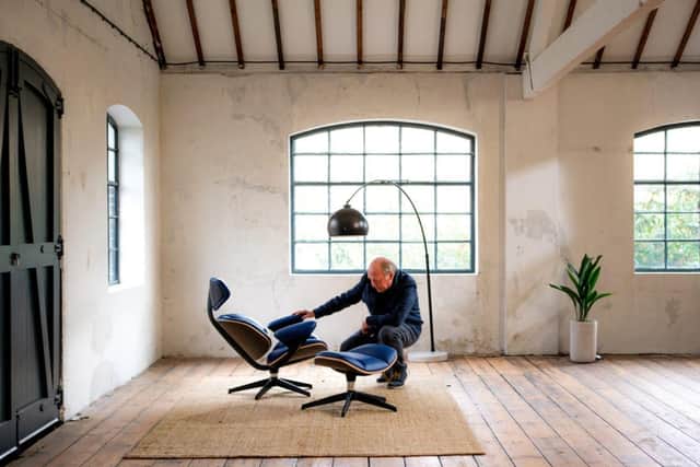 Designer Ian Callum with his ‘Callum’ chair which has been awarded the Bespoke Guild Mark