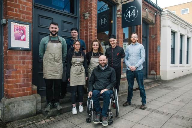 From left- bar manager Luke Hampson, chef Craig Munro, front of house Niamh Kelly and Storm Kelsey, Rob Singleton, head chef Lee Mallen and Gavin Leach. Photo by Light and Lace Photography