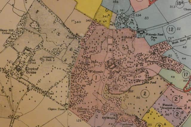 Detail from a map of the Welcombe estate in 1929 (Author’s private collection)