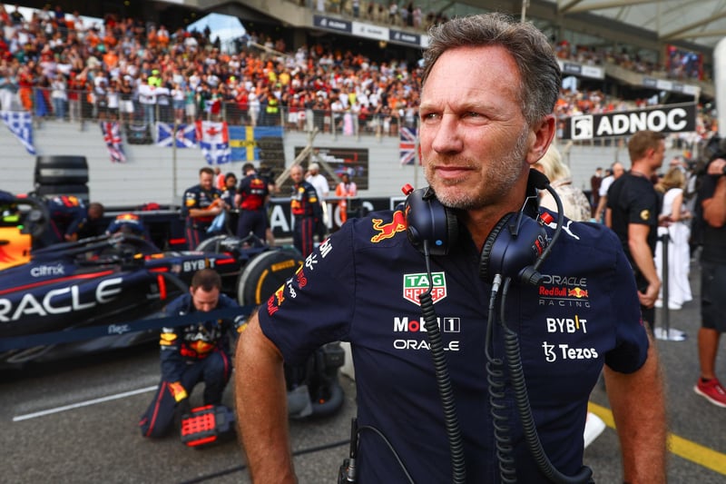 Christian Edward Johnston Horner OBE is a British former racing driver and has been the Team Principal of the Red Bull Formula One team since 2005. Under the former Arnold Lodge School pupil's stewardship, Red Bull has won 11 world titles. In 2015, Christian married Spice Girl Gerri Halliwell.
ABU DHABI, UNITED ARAB EMIRATES - NOVEMBER 20: Red Bull Racing Team Principal Christian Horner looks on on the grid prior to the F1 Grand Prix of Abu Dhabi at Yas Marina Circuit on November 20, 2022 in Abu Dhabi, United Arab Emirates. (Photo by Mark Thompson/Getty Images)