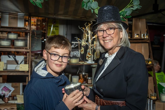 The annual Warwick Victorian Evening and Christmas Light Switch On took place recently, with numerous stalls and attractions for visitors to the town centre celebrations.
Pictured: George Wade & Dodo Pratt
Photo by Mike Baker