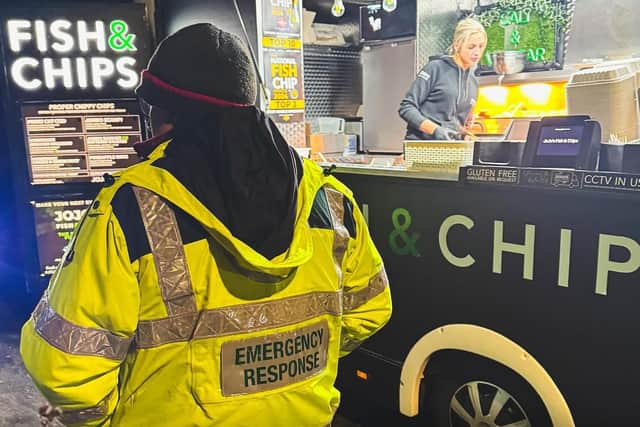 Workers from Jojo's served up hundreds of fish and chips.